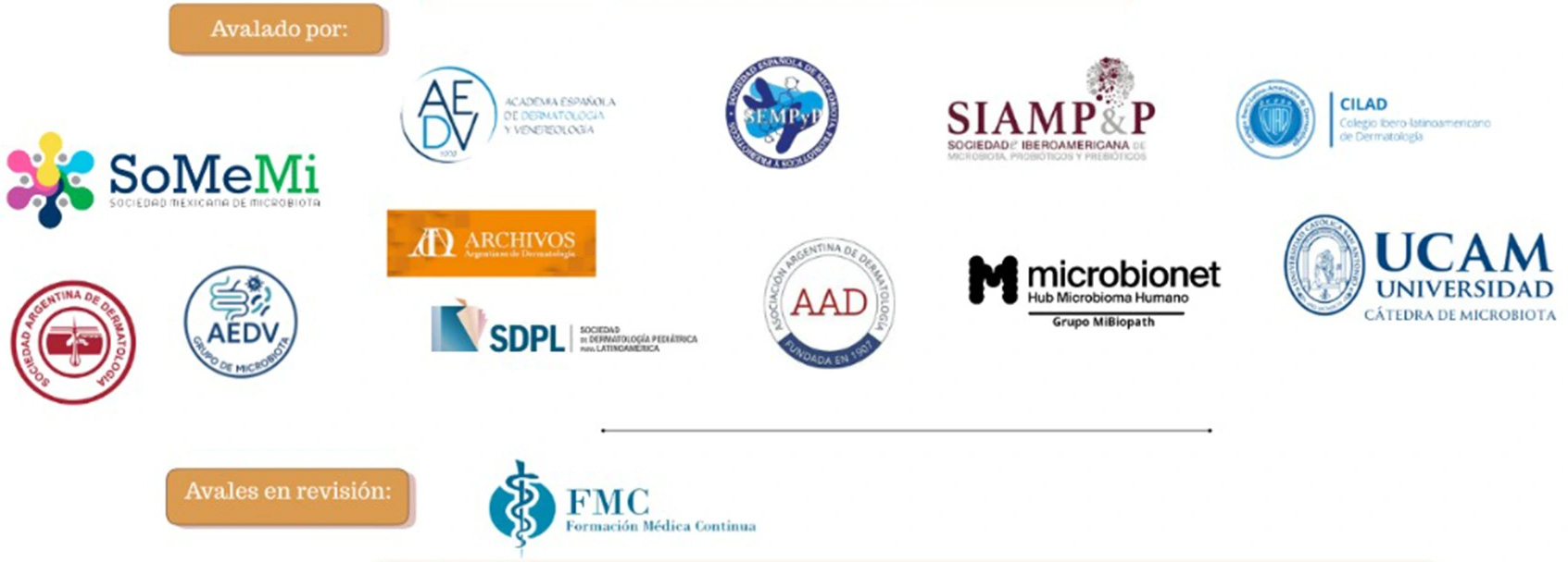 Curso Internacional - Eje enterocutaneo - Microbiota humana y probioticos en dermatologia - Avales